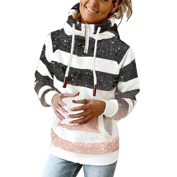 chic me Tops - CHIC ME MULTICOLORED STRIPED HANDMADE SWEATSHIRT